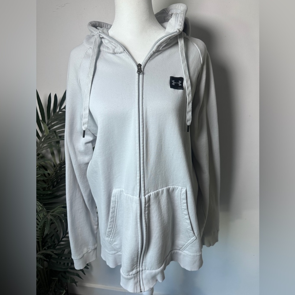 Men’s Under Armour Rival Light Gray Cotton Hoodie size XXL - Picture 6 of 12